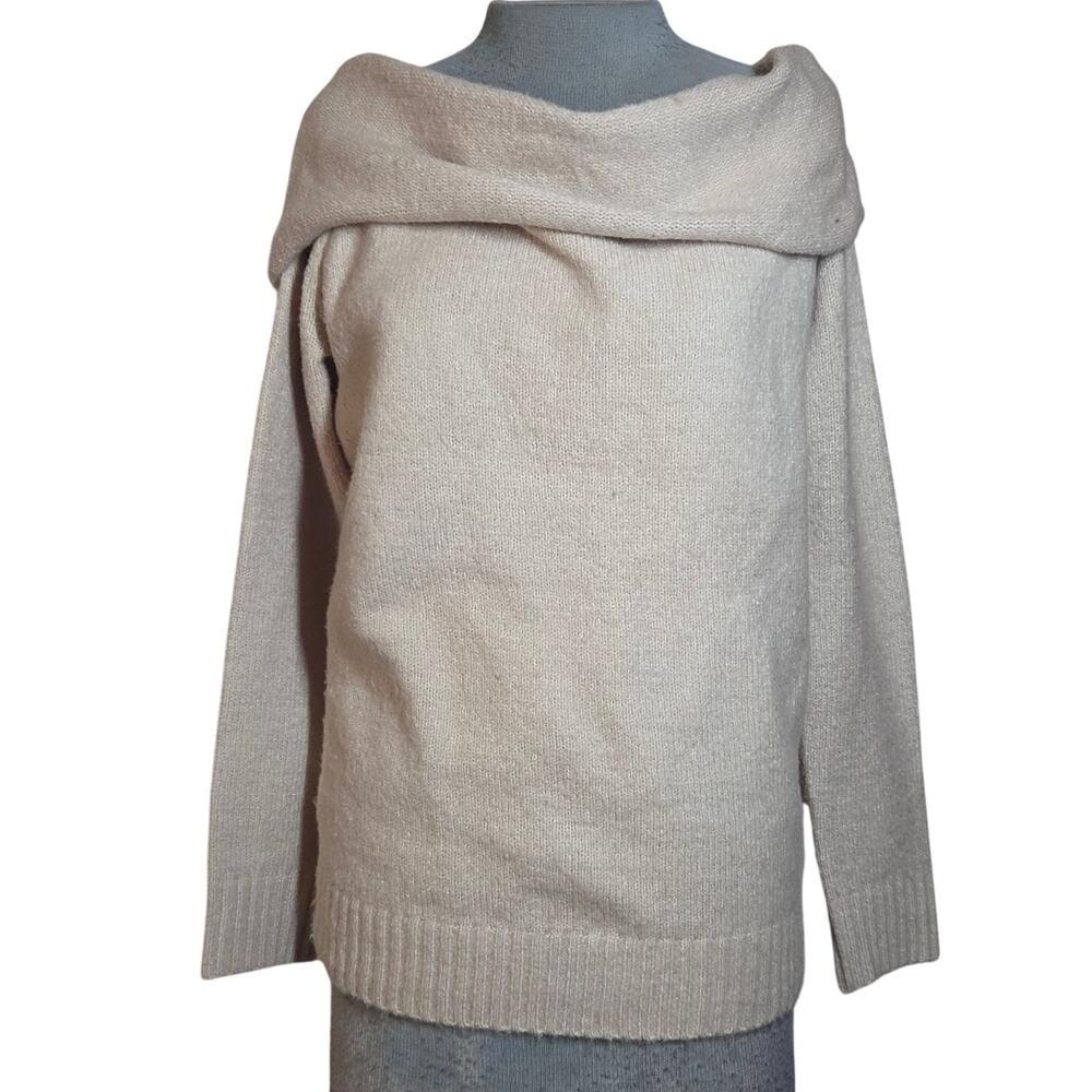 Cream Cowl Neck Sweater Size Large